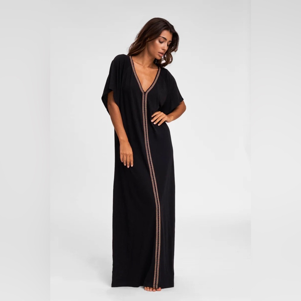 NWT $185 Pitusa PIMA ABAYA - black non sheer fabric